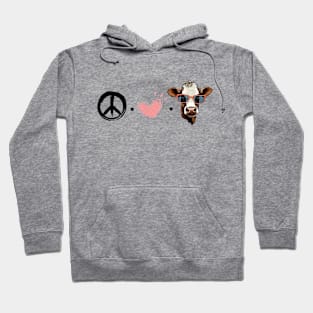 Peace Love Cows Hoodie